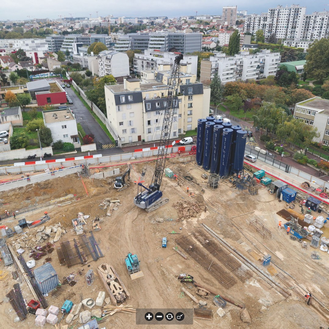 Aperçu du panorama 360° par drone à Gentilly pour la société PRO-FOND